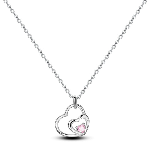 Double Heart Pendant Necklace