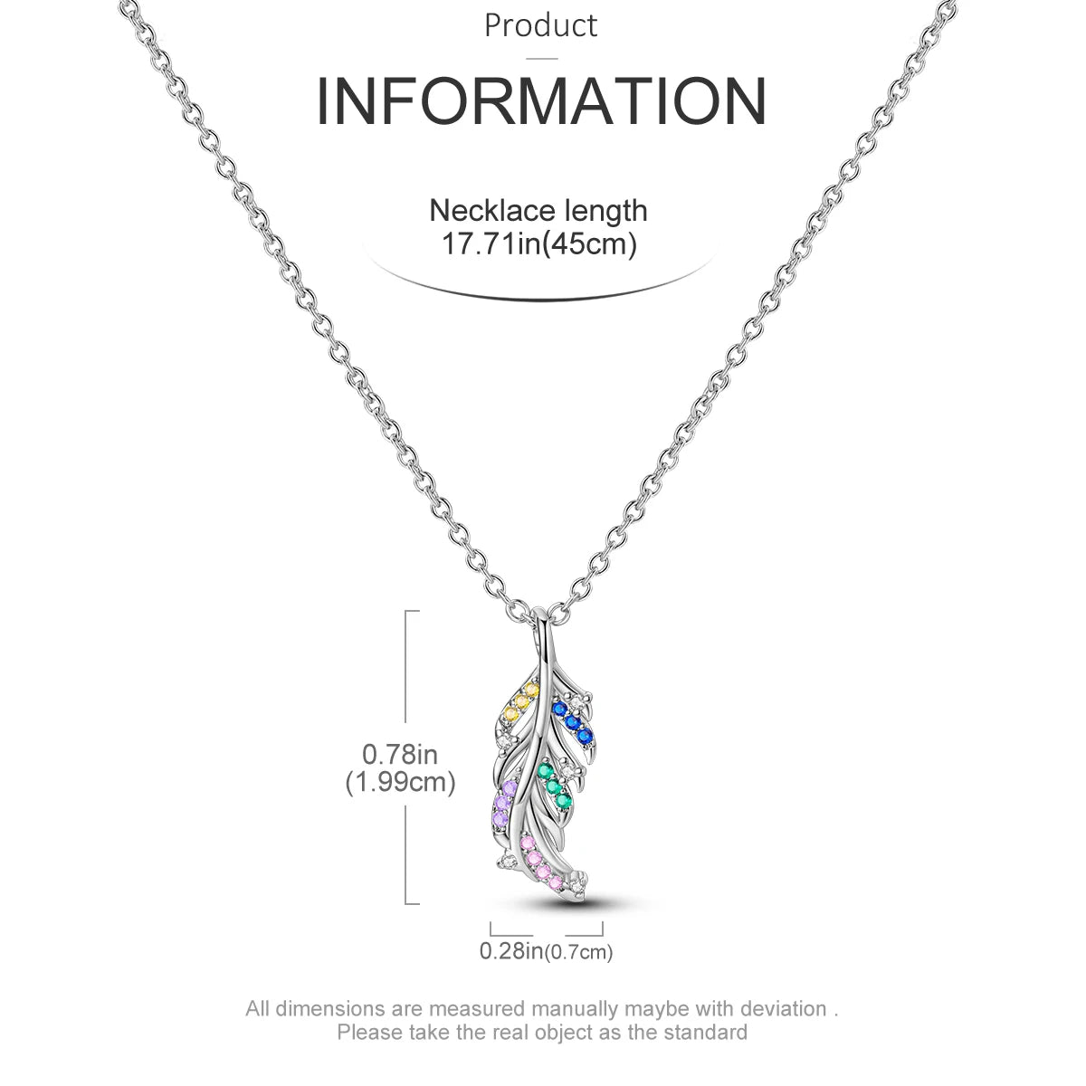 Rainbow Feather Necklace