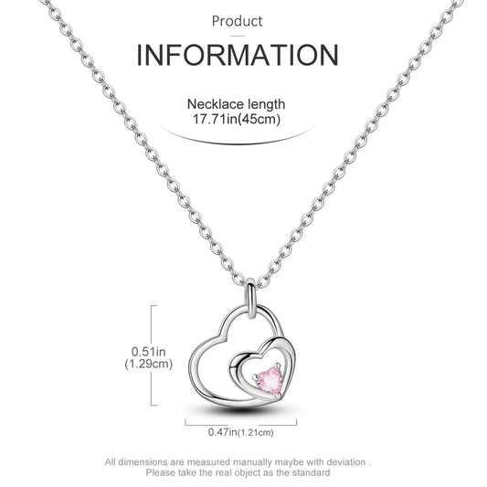 Double Heart Pendant Necklace